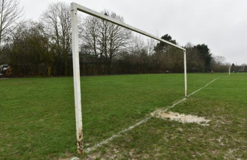 Depleted football pitch